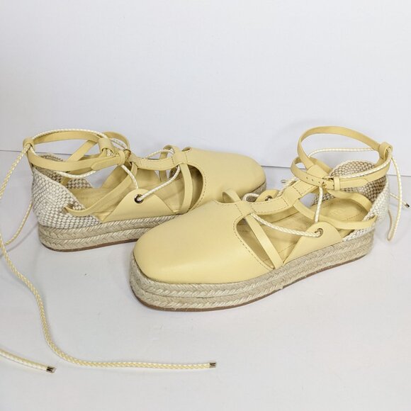Ulla Johnson Imani Espadrilles Womens 7 Butter Yellow Flatform Casual Shoes - Picture 6 of 7